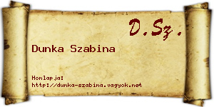 Dunka Szabina névjegykártya